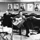 Scotty Moore (center) and Elvis Presley, on the set of Jailhouse Rock. (Photo: Getty Images)